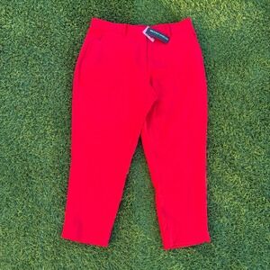 Brooke Shields Timeless Women's 12P Red Ankle Trousers Tapered Dress Pants NWT